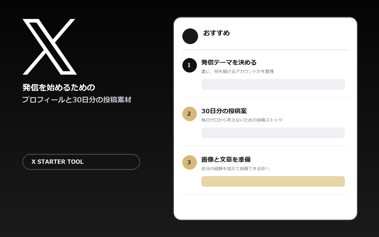 X公式ロゴと投稿準備画面を組み合わせたXスターターツールの活用イメージ