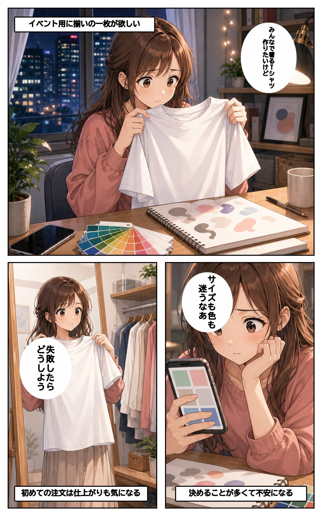 Tシャツ制作の漫画サンプル